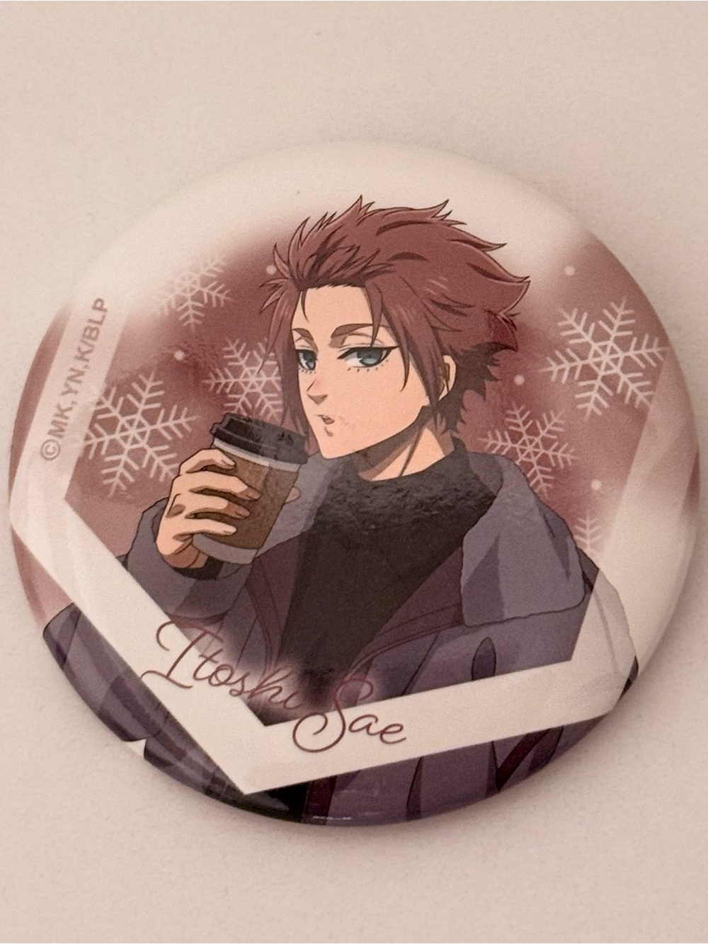 Anime official collectible blue lock can badge pin itoshi sae